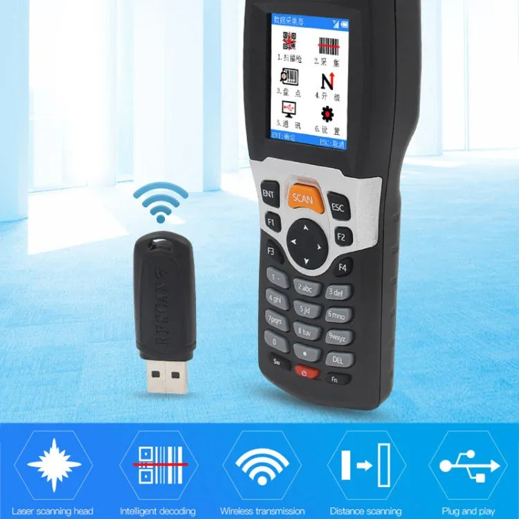 NEWSCAN NS3309 1次元レーザーUSB＋ワイヤレスバーコードスキャナーコレクター、NS3309L
