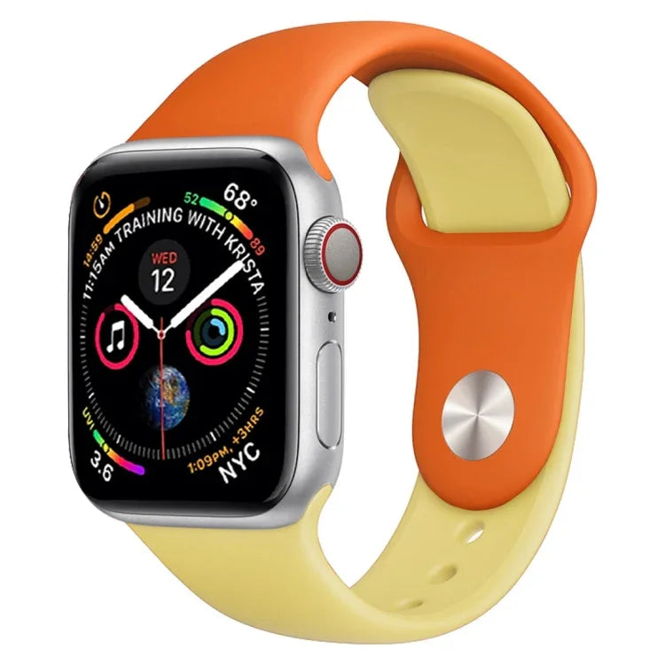 Double Colors Silicone Watch Band for Apple Watch Series 3 & 2 & 1 42mm (Light Blue+Light Pink)
