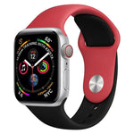 Double Colors Silicone Watch Band for Apple Watch Series 3 & 2 & 1 42mm (Light Blue+Light Pink)