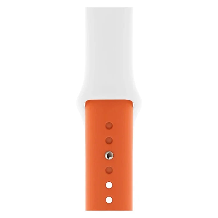 Double Colors Silicone Watch Band for Apple Watch Series 3 & 2 & 1 38mm (White+Red)