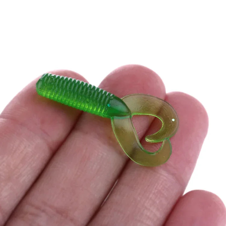 HENGJIA SO105 20 PCS 3.5cm/0.9g Double Tailed Bait Soft Bait for Sea Fishing