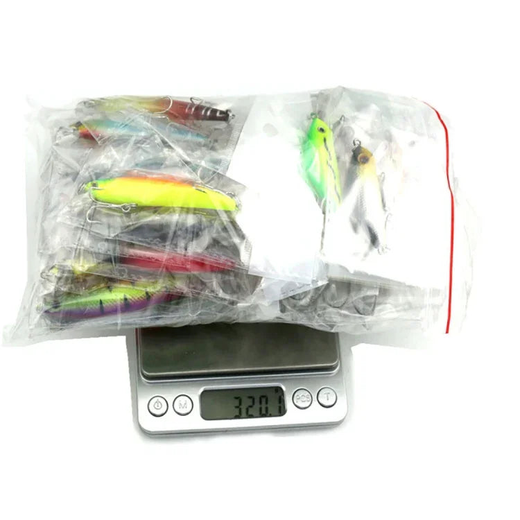 HENGJIA Set002 43 PCS Sequin Set Metal Sequins False Bait Fresh Sea Bass Fishing Bait Set, Length: 5 to 10.5cm, Bagged