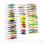 HENGJIA Set002 43 PCS Sequin Set Metal Sequins False Bait Fresh Sea Bass Fishing Bait Set, Length: 5 to 10.5cm, Boxed