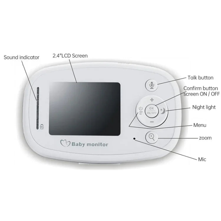 BM - SP820 2.4 inch LCD 2.4GHz Wireless Surveillance Camera Baby Monitor with 7 - IR LED Night Vision, Two Way Voice Talk - Trustpick