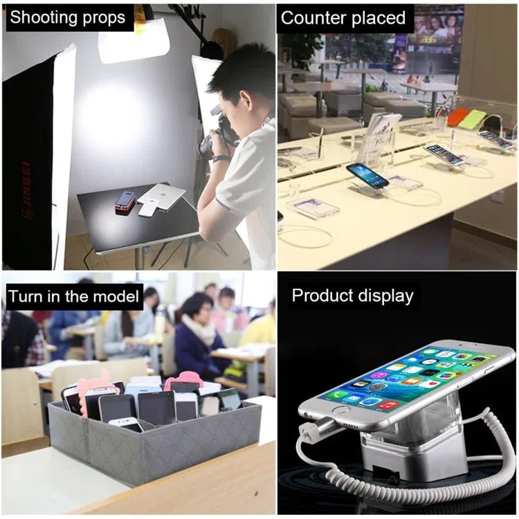 Cylindrical Display Stand Security System Burglar Alarm / Anti - theft Alarm Display Holder with Infrared Remote Control for Mobile Phones with Type - C / USB - C Port - Trustpick