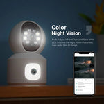 ESCAM QF010 2x2MP Dual Lens Dual Screen Surveillance WiFi Camera Support Two - way Voice & Motion Detection - Trustpick