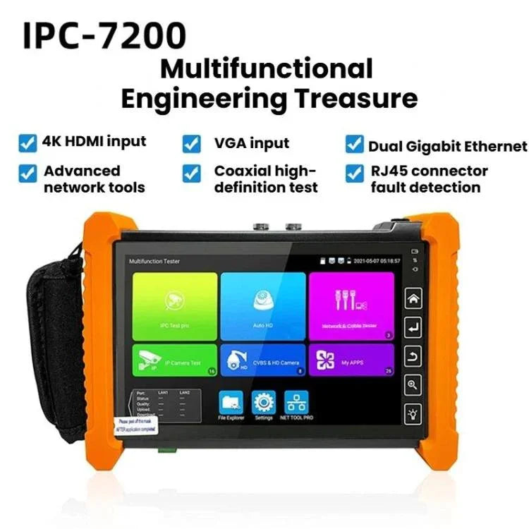 IPC - 7200 7 Inch Network Coaxial AHD/CVI/TVI/SDI Video Surveillance Tester - Trustpick