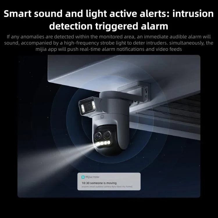 Original Xiaomi Outdoor Camera 4 Pro 3 Lens 9X Zoom 5MP Full Color Night Vision Sound Light Warning Security Camera - Trustpick
