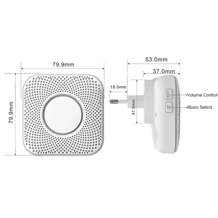 PJ - 16 Intelligent Wireless Doorbell with 8 - level Volume Adjustable & 36 Ringtones, EU Plug - Trustpick