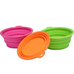 Portable Stretchable Silicon Food Feeder Dish Serving Bowl Water Container for Cat Dog Pet (Random Color Delivery) - Trustpick