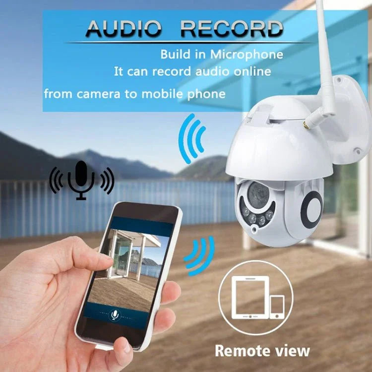 PTZ Control 355 Degree Rotation Infrared WiFi Smart Dome Camera, Two - Way Voice Intercom Monitor - Trustpick
