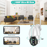 QX33 1080P Panoramic PTZ 360 Degree Rotating WIFI Camera, Support Day and Night Full Color & Two - way Voice Intercom & Motion Detection Alarm & Video Playback & 64GB TF Card, AU Plug - Trustpick