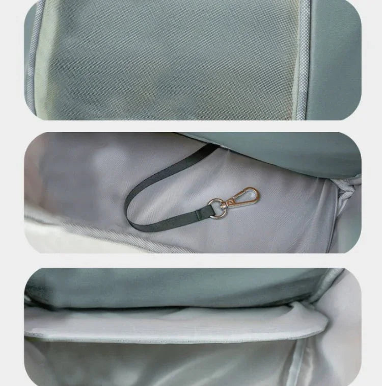 TAILUP Pets Carry Out Shoulder Bag Convenient Foldable Leather Chest Bag - Trustpick