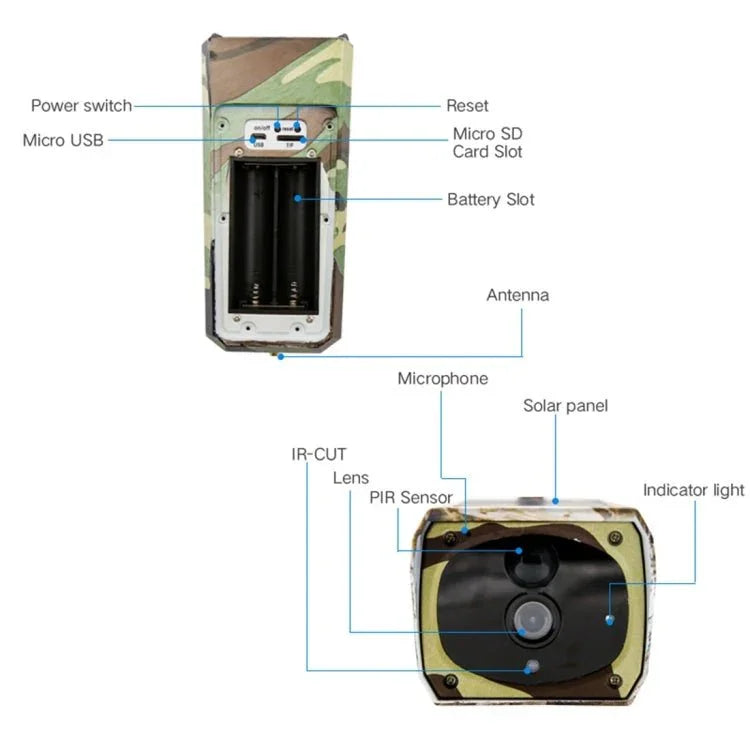 VESAFE VS - Y4 Maple Leaf Pattern 1080P HD Battery Solar WiFi IP Camera, Support PIR Motion Detection & Infrared Night Vision & TF Card(64GB Max) - Trustpick